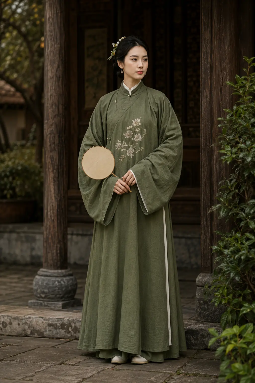 Giao lĩnh Hoa Điền màu Xanh rêu